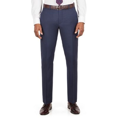 J by Jasper Conran J by Jasper Conran J by Jasper Conran Blue flat front slim fit italian suit trouser
